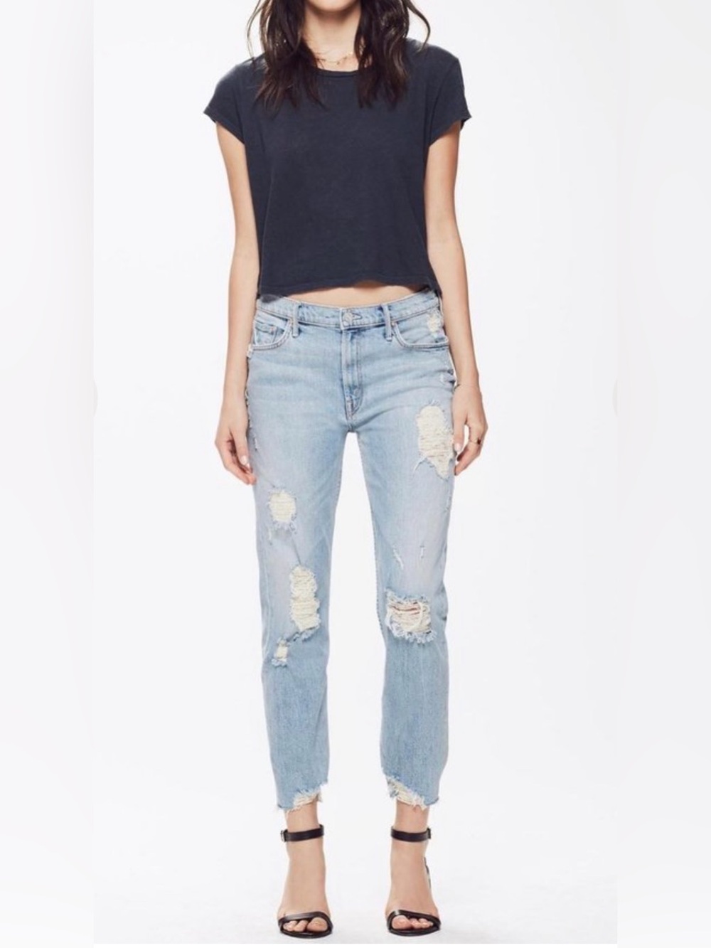 MOTHER Denim The Sinner Crop Jeans in Thanks For Nothin' - Size 26
